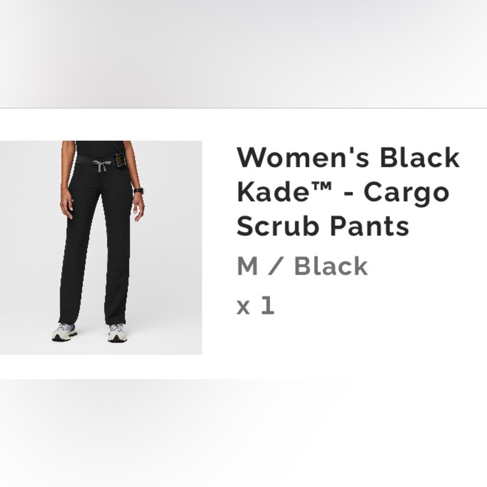 Figs Black Cargo Pants.